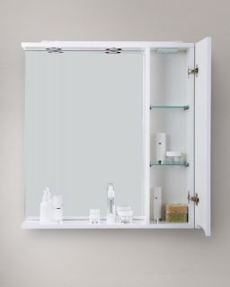 Зеркальный шкаф BelBagno с подсветкой правосторонний 60x75см Bianco Lucido MARINO-SPC-600/750-1A-BL-P-R